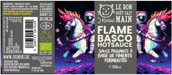 J.Kinski -- Sauce piquante flame basco bio (piment fermenté) - 100mL